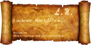 Lackner Marióra névjegykártya